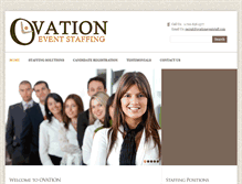 Tablet Screenshot of ovationeventstaff.com